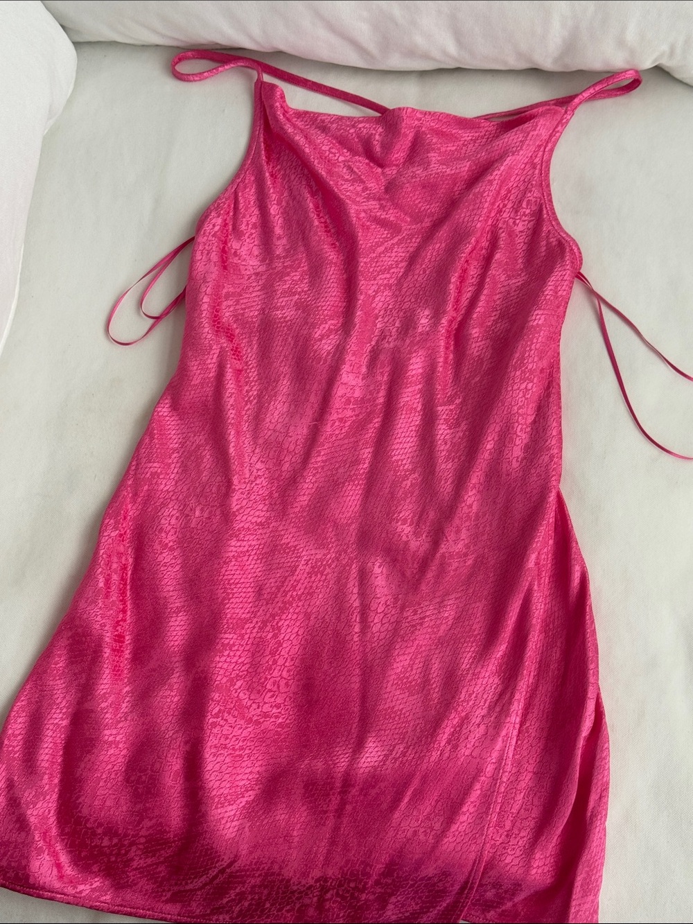 Zara hot pink Jacquard satin mini slip dress NWT! 💕 - Picture 6 of 9